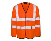 Orange High Visibility Long Sleeve Waistcoat